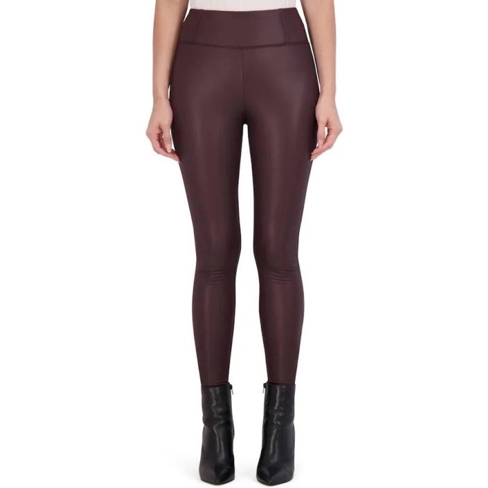 Ookie & Lala Women's Medium Burgundy High‎ Waisted Vegan Leather Legging NWOT